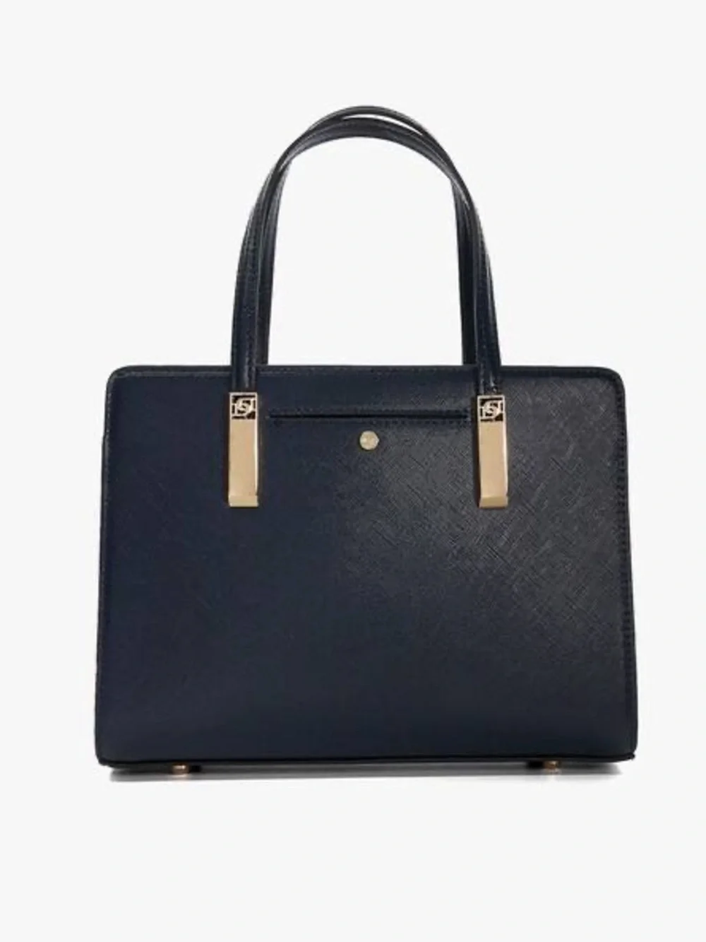 Dune London Navy Satchel with Gold Hardware